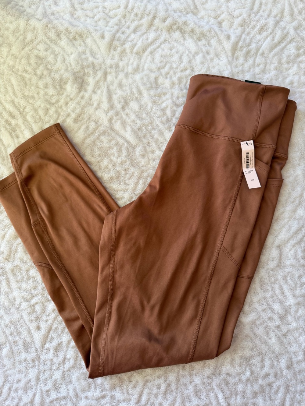 NWT Victoria's Secret VSX Essential High Rise Pocket Brown 7/8 Leggings Size L